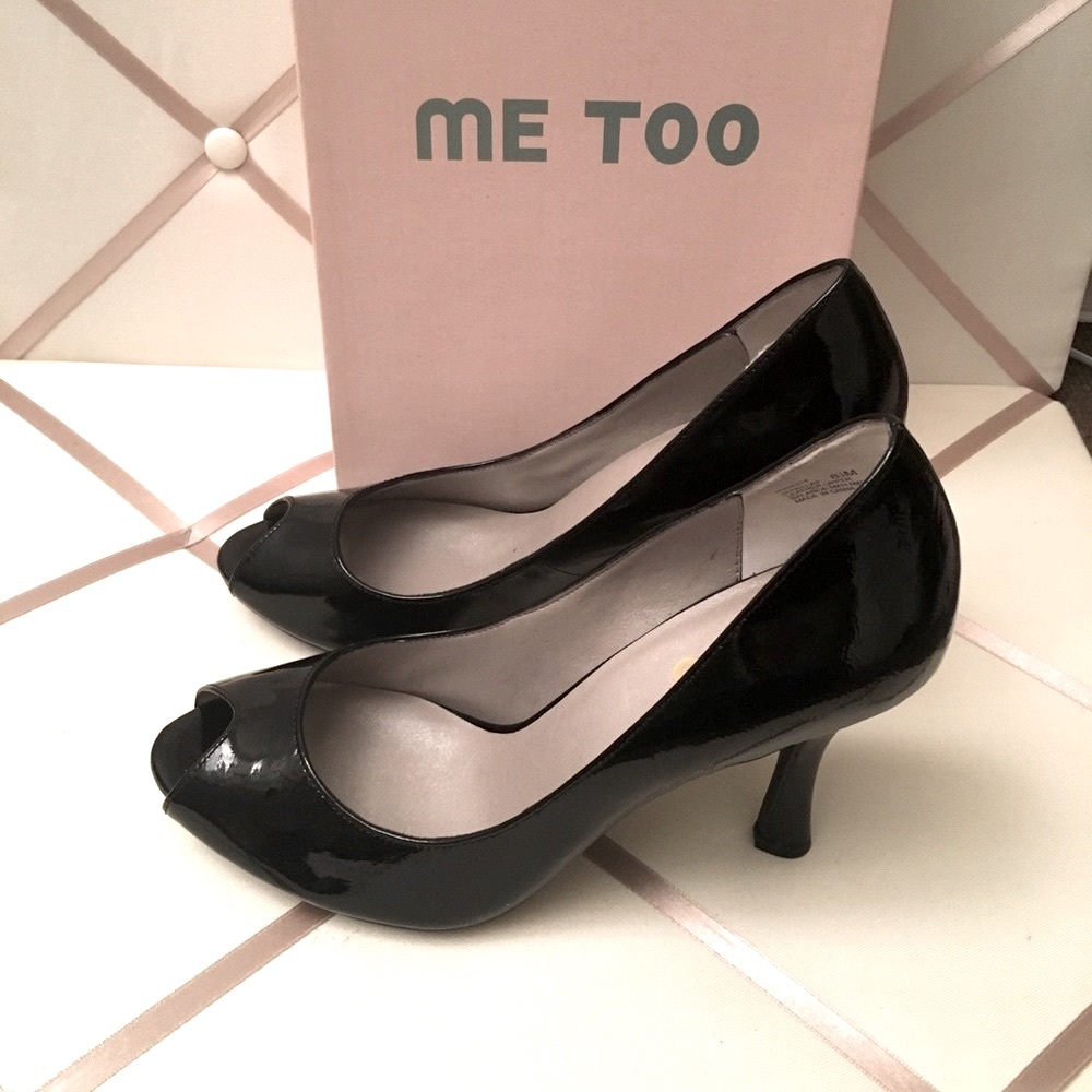 Me Too peep toe patent shoe.